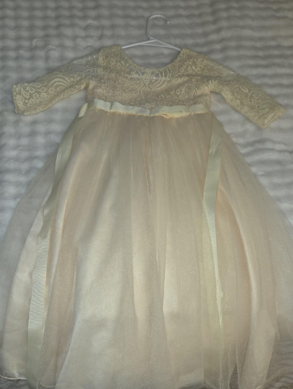 Source Unknown Ivory Lace Tulle Formal Dress for Girls